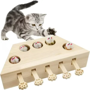 Solid Wood Cat Enrichment Puzzle Toy