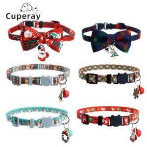 Adjustable Cat Collar with Bells and Bows