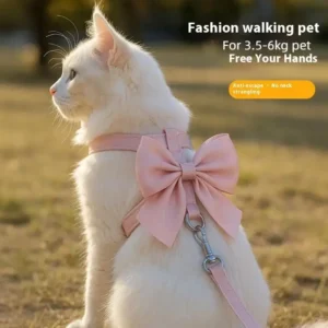 Cute Bowknot Cat Harness And Leash